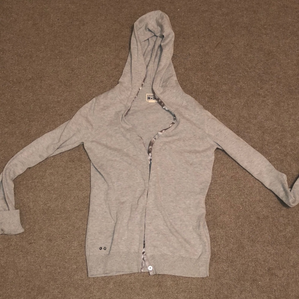 Converse hooded cardigan light gray size small
